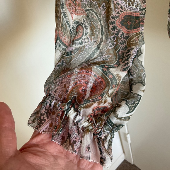 Veronica Beard Antonette Long-Sleeve Paisley Blouse - Picture 6 of 8